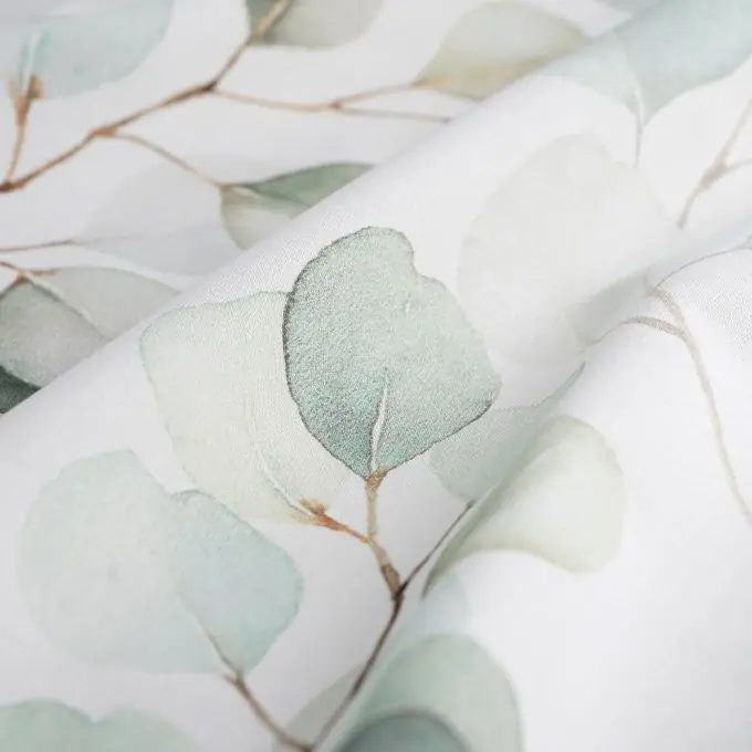 Kostenloser Versand Baumwollsatin Eukalyptus Weiß