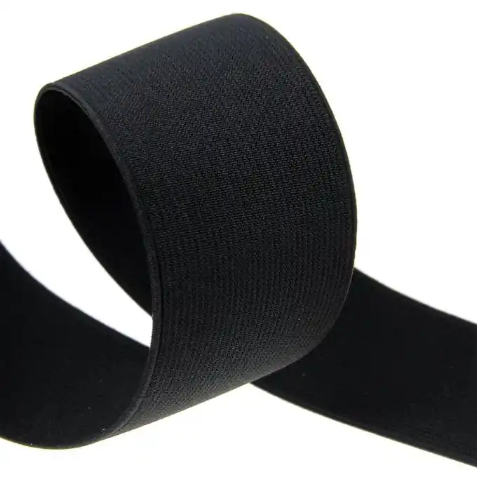 Geripptes Gummiband 50mm Schwarz Mega-Angebot