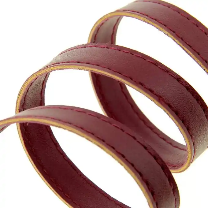 Kostenloser Versand Gurtband aus Kunstleder bordeaux 15 mm