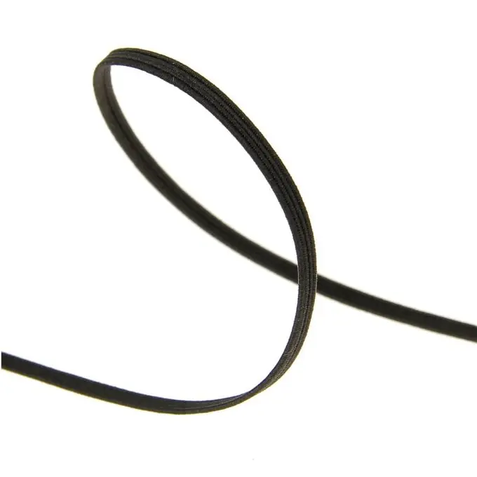 Geflochtenes Gummiband flach 3 mm Schwarz Finale Aktion