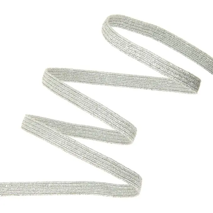 Geflochtenes Gummiband flach 7 mm Silbern Direkt Vom Hersteller