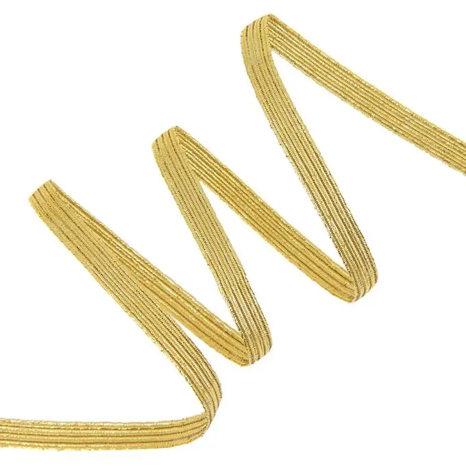 Geflochtenes Gummiband 6,5 mm Gold Geprüft