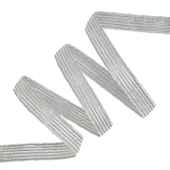 Geflochtenes Gummiband 11 mm Silbern Beliebt