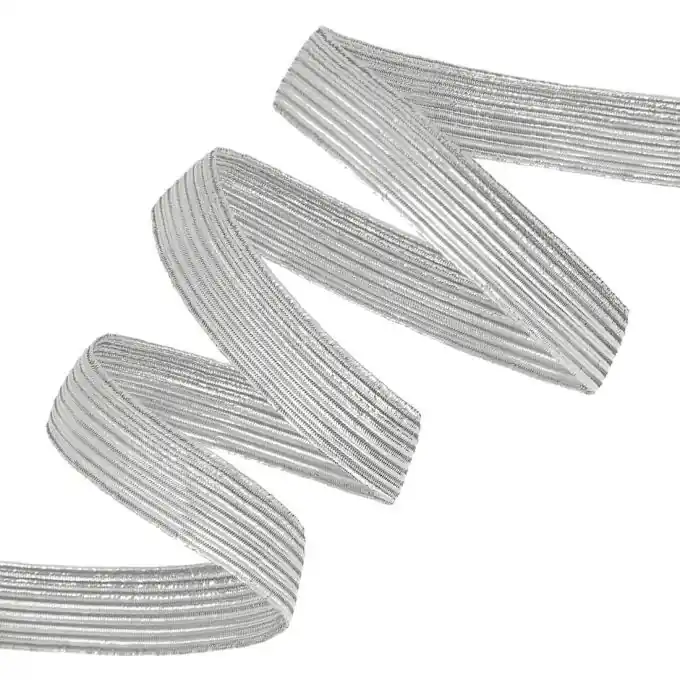 Heißes Angebot Geflochtenes Gummiband 13 mm Silbern