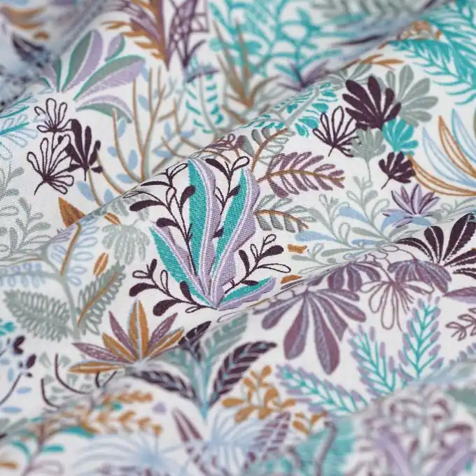 Baumwoll-Popeline tropischer Wald écru Nur Für Kurze Zeit