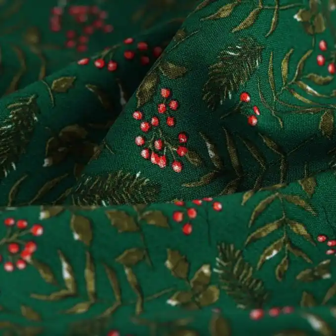 Jetzt Zugreifen Baumwoll-Popeline Mistelzweige grün