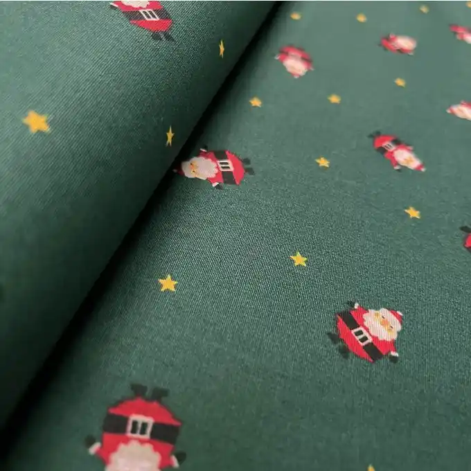 Billig Stoff Weihnachtsmann grün