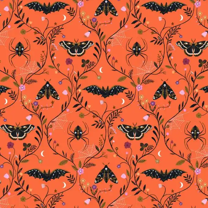 Ausverkauf Popeline Baumwolle Dashwood Orange Schmetterling Fledermaus