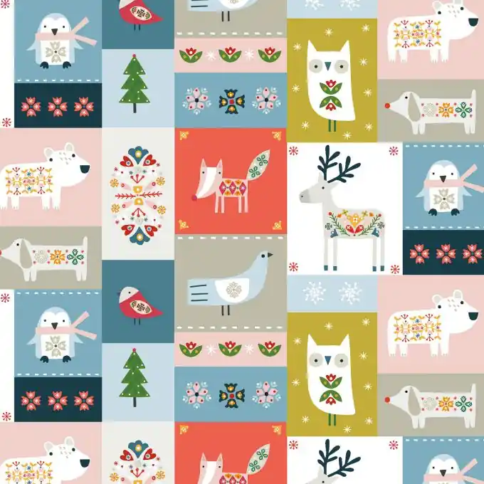 Wochenendangebot Popeline Baumwolle Dashwood Patchwork Tiere