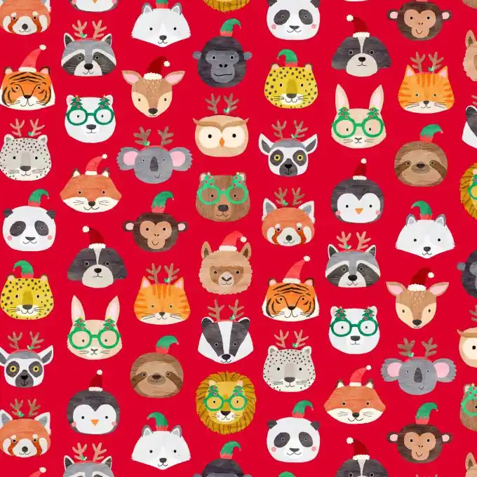 Popeline Baumwolle Dashwood Rot Weihnachten der Tiere Garantierte Lieferung