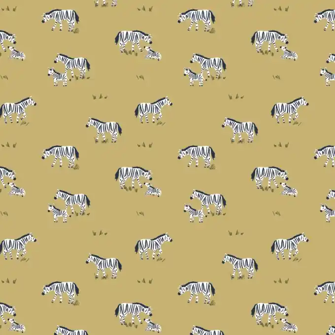 Baumwollpopeline Dashwood Zebrafamilie Sand 110cm Handgefertigt