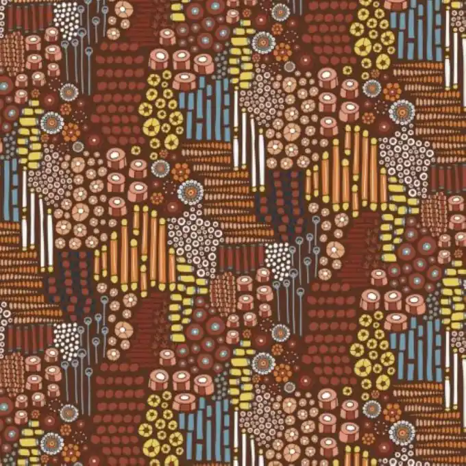 Versand Am Gleichen Tag Baumwollpopeline „Jardin en Folie“ Braun 110cm Dashwood