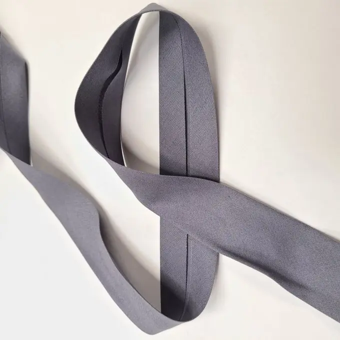 Dehnbares Schrägband aus Baumwolle dunkelgrau Schnäppchen