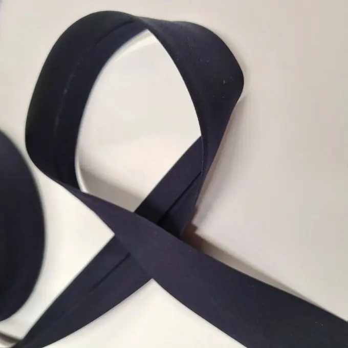 Heute Kaufen Dehnbares Schrägband aus Baumwolle marineblau