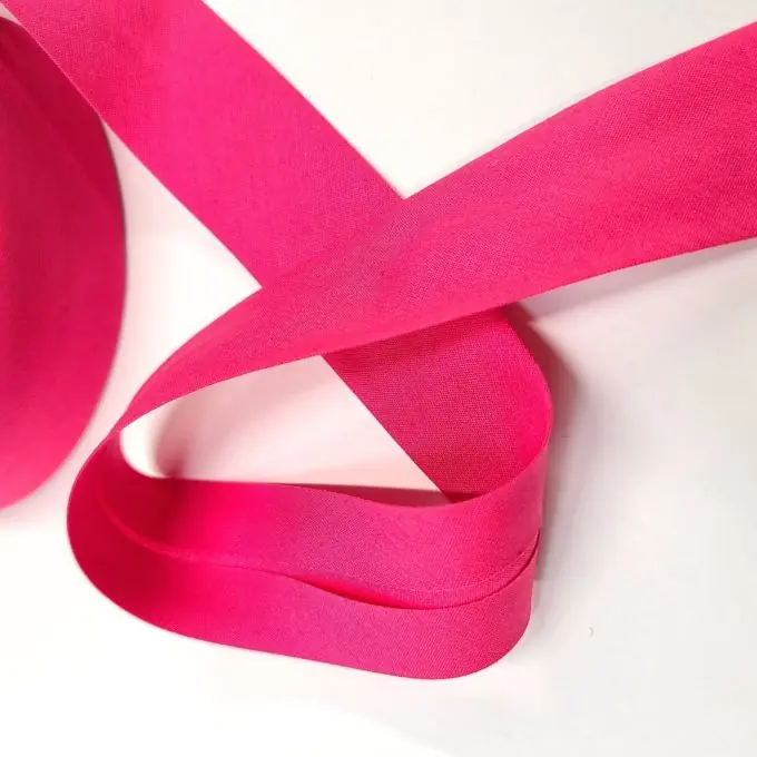 Nur Heute Dehnbares Schrägband aus Baumwolle fuchsia