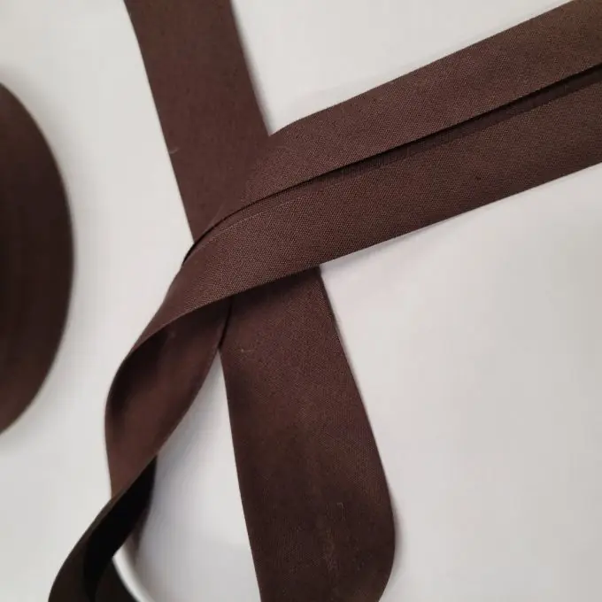 Dehnbares Schrägband aus Baumwolle braun Neu