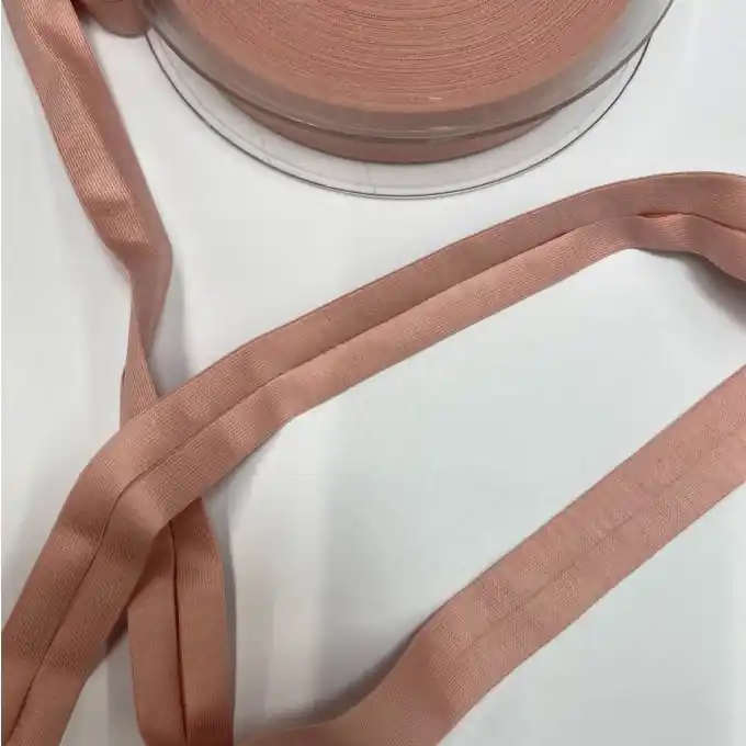Schrägband aus Baumwoll-Jersey und Elasthan 20 mm rosa Hochwertig