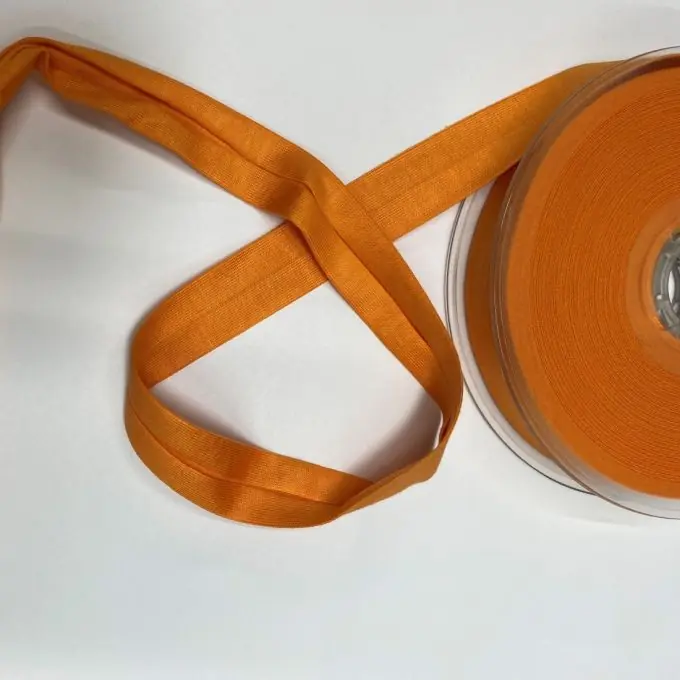 Schrägband aus Baumwoll-Jersey und Elasthan 20 mm orange Highlight