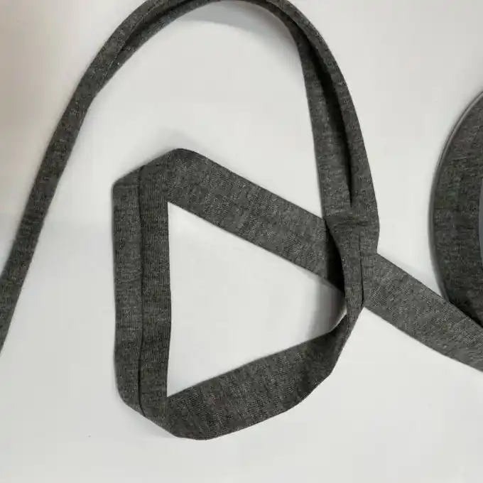 Abverkauf Schrägband aus Baumwoll-Jersey und Elasthan 20 mm dunkelgrau meliert