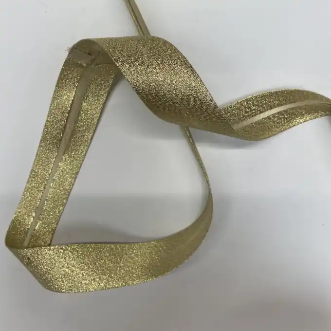 Neue Kollektion Glänzendes Schrägband 30 mm gold gelb