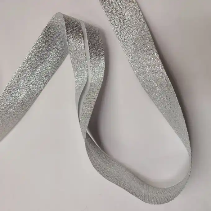 Glänzendes Schrägband 30 mm hellsilber Preiswert