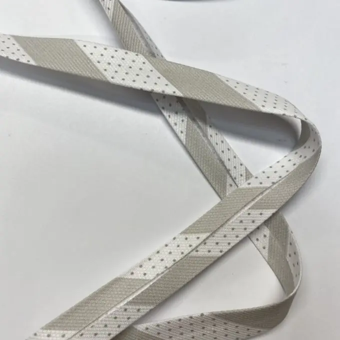 Piqué-Schrägband Punkte und Streifen grau Heißes Angebot