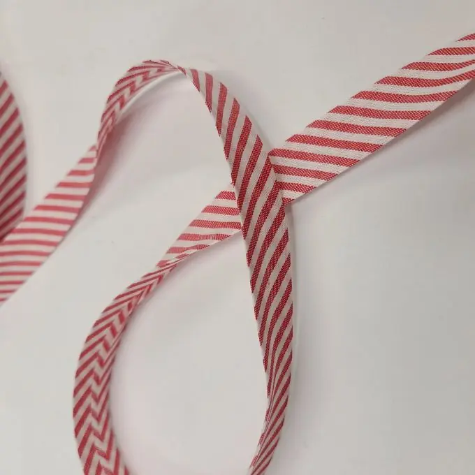 Schrägband mit Streifen 18 mm rot Nur Heute