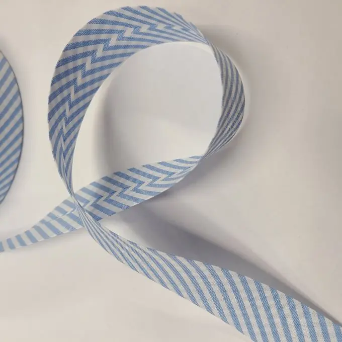 Schrägband mit Streifen 30 mm himmelblau Markenprodukt