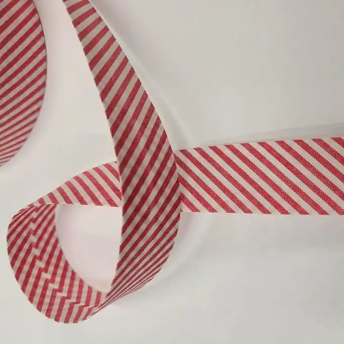 Günstig Schrägband mit Streifen 30 mm rot