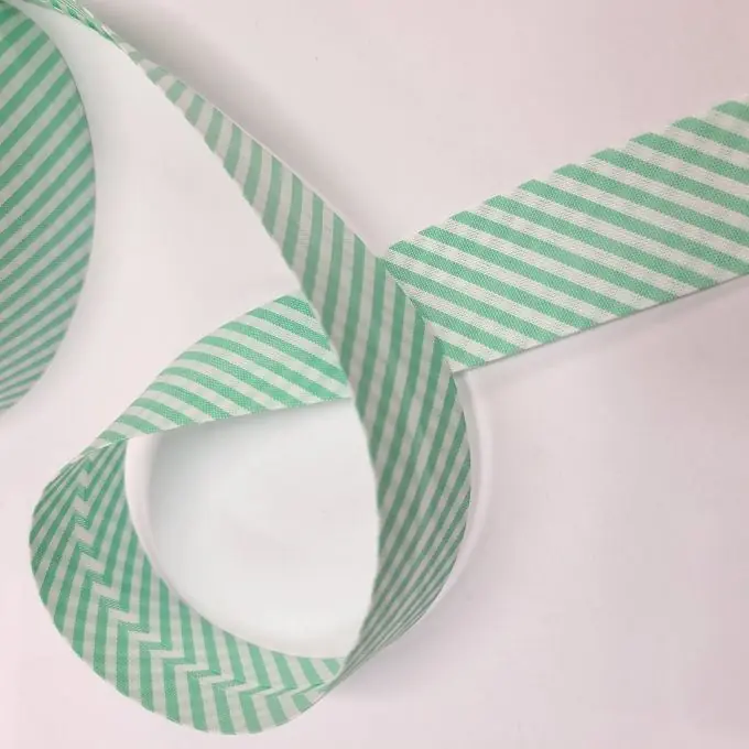 Schrägband mit Streifen 30 mm seegrün Rabatt