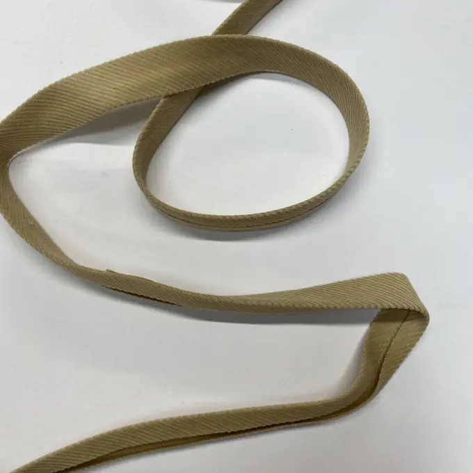 Weltweiter Versand Schrägband aus Cord 18 mm beige
