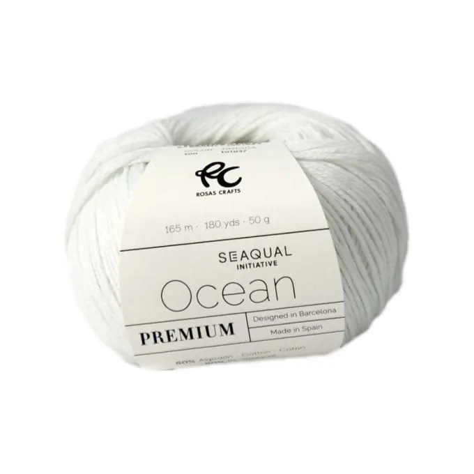 Knäuel aus Bio-Baumwolle und recyceltem Polyester weiß Abverkauf