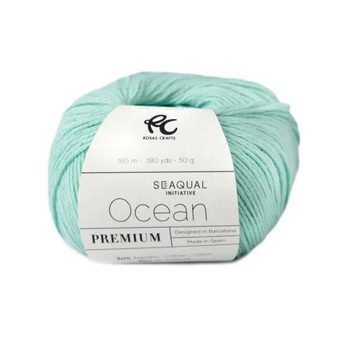 Knäuel aus Bio-Baumwolle und recyceltem Polyester seegrün Solange Der Vorrat Reicht