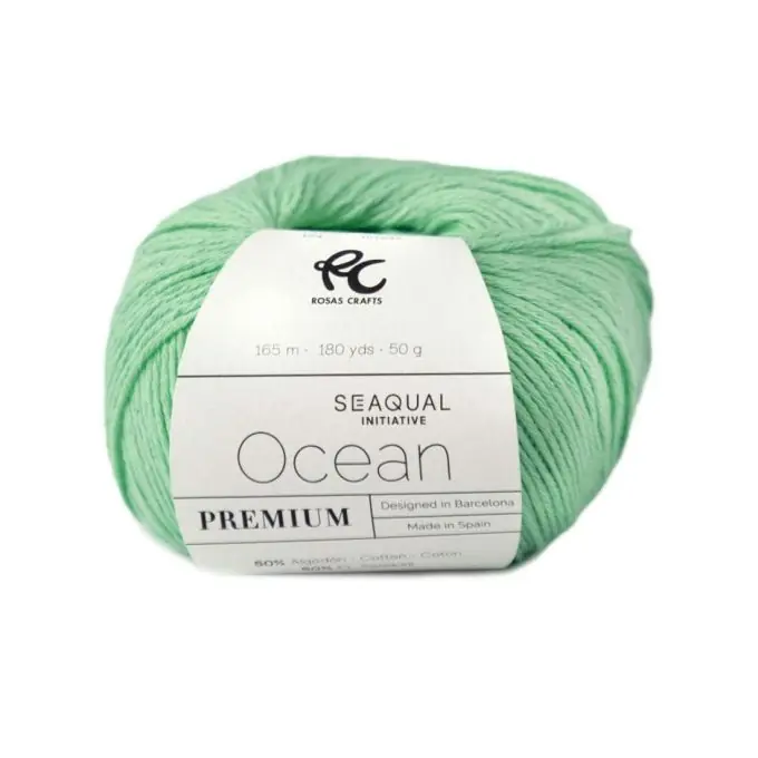 Neu Im Sortiment Knäuel aus Bio-Baumwolle und recyceltem Polyester mintgrün