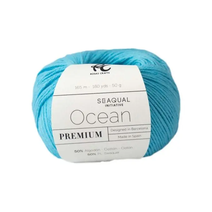 Knäuel aus Bio-Baumwolle und recyceltem Polyester himmelblau Schneller Versand