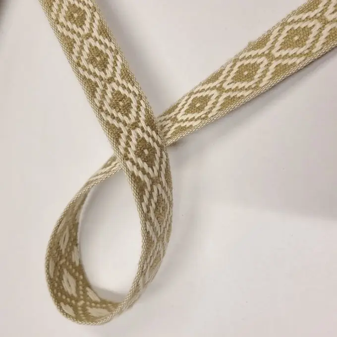 Gurt Baumwolle Akryl ethnisches Muster 20 mm beige Direktkauf