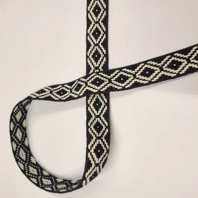 Gurt Baumwolle Akryl ethnisches Muster 20 mm schwarz Billig