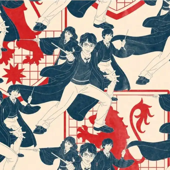 Baumwollstoff Harry Potter zweifarbiges Design Angebot