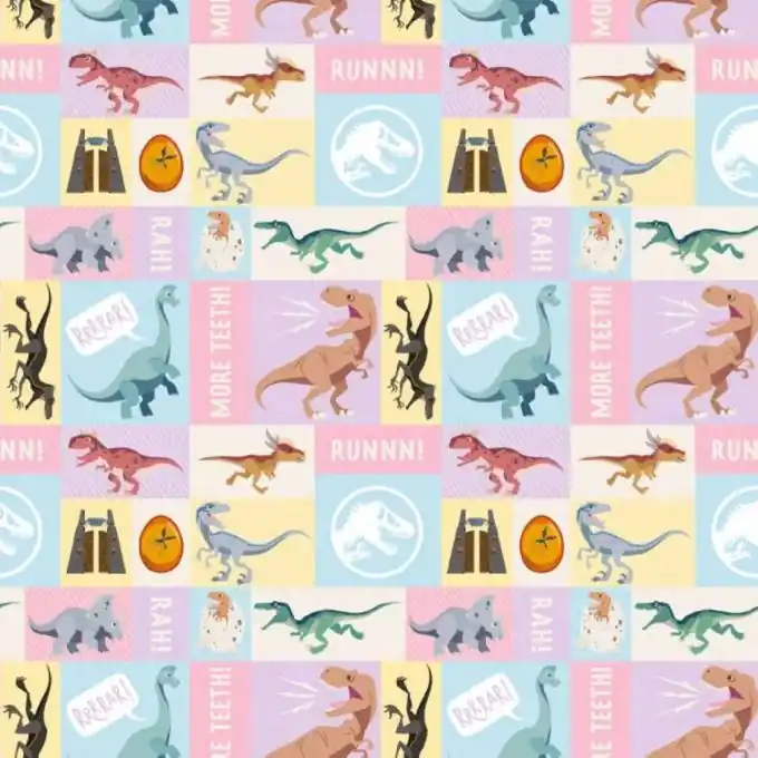 Baumwollstoff Jurassic Park Dinos pastellfarben Top-Angebot