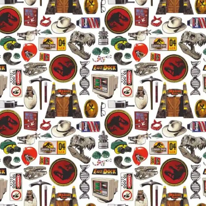 Im Trend Baumwollstoff Objekte Jurassic Park