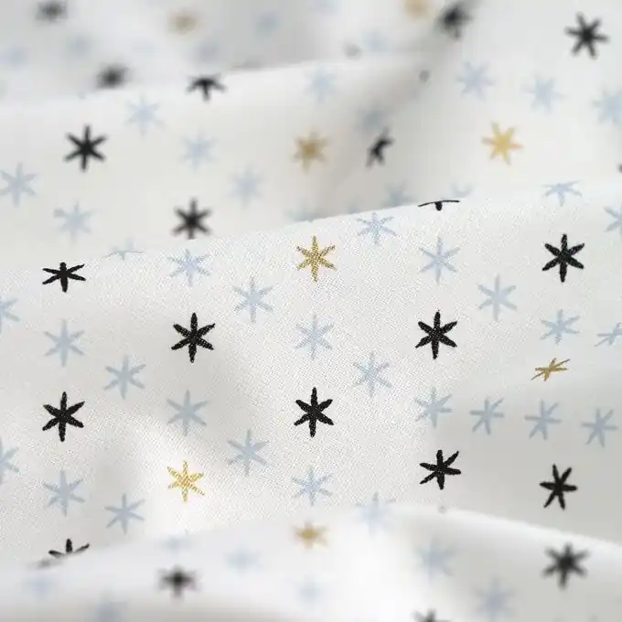 Baumwollstoff Weihnachten Sterne blau weiß Exklusiv