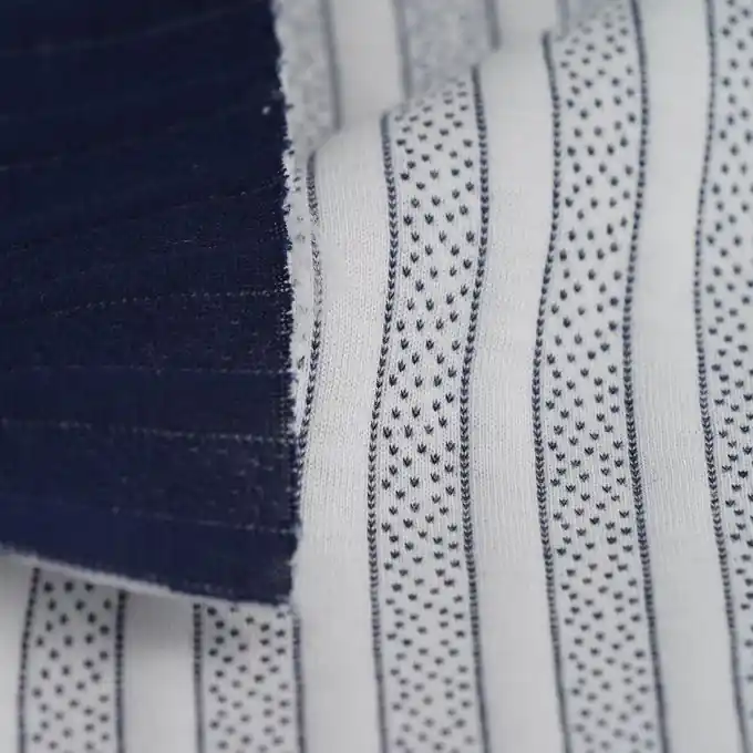 Geprüft Baumwolljersey gesteppt Streifen blau