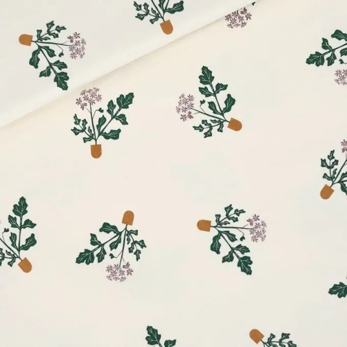 Premium French Terry „Hogweed“ Stoff Ecru Blumen 150cm – See You At Six