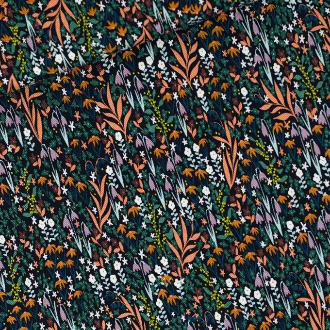 Gabardine Baumwollstoff „Tiny Flowers“ Schwarz 150cm – See You At Six Jetzt Zugreifen