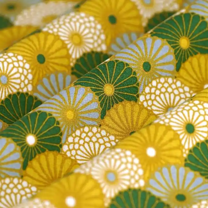 Cretonne Hiro grün Echt