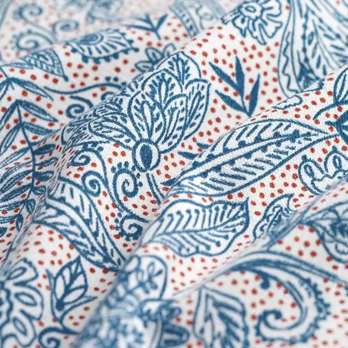 Heißes Angebot Dicker Baumwollstoff Slub Maya blau weiß