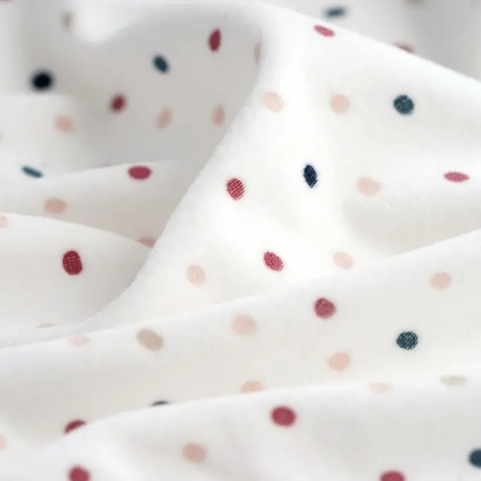 Velours-Frottee bunte Punkte écru Im Trend