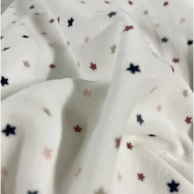 Velours-Frottee bunte Sterne écru Kostenloser Rückversand