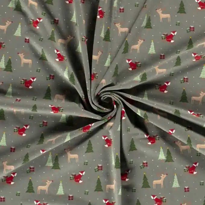 Heute Kaufen French Terry Weihnachten grün