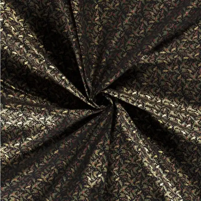 Dicker Baumwollstoff Stechpalmen gold blau Meistverkauft